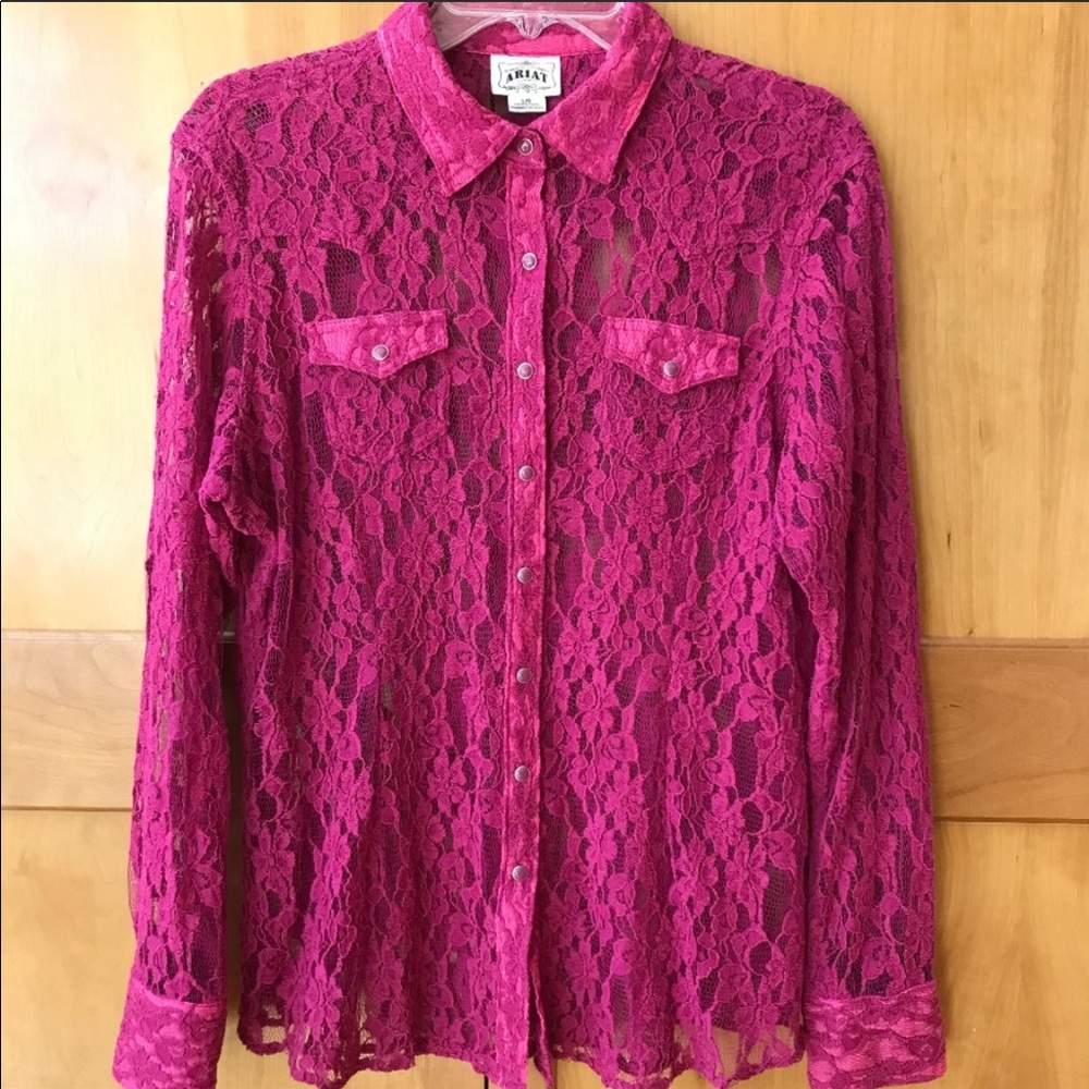 Ariat Wicked Berry Lace Danika Button-Down Blouse